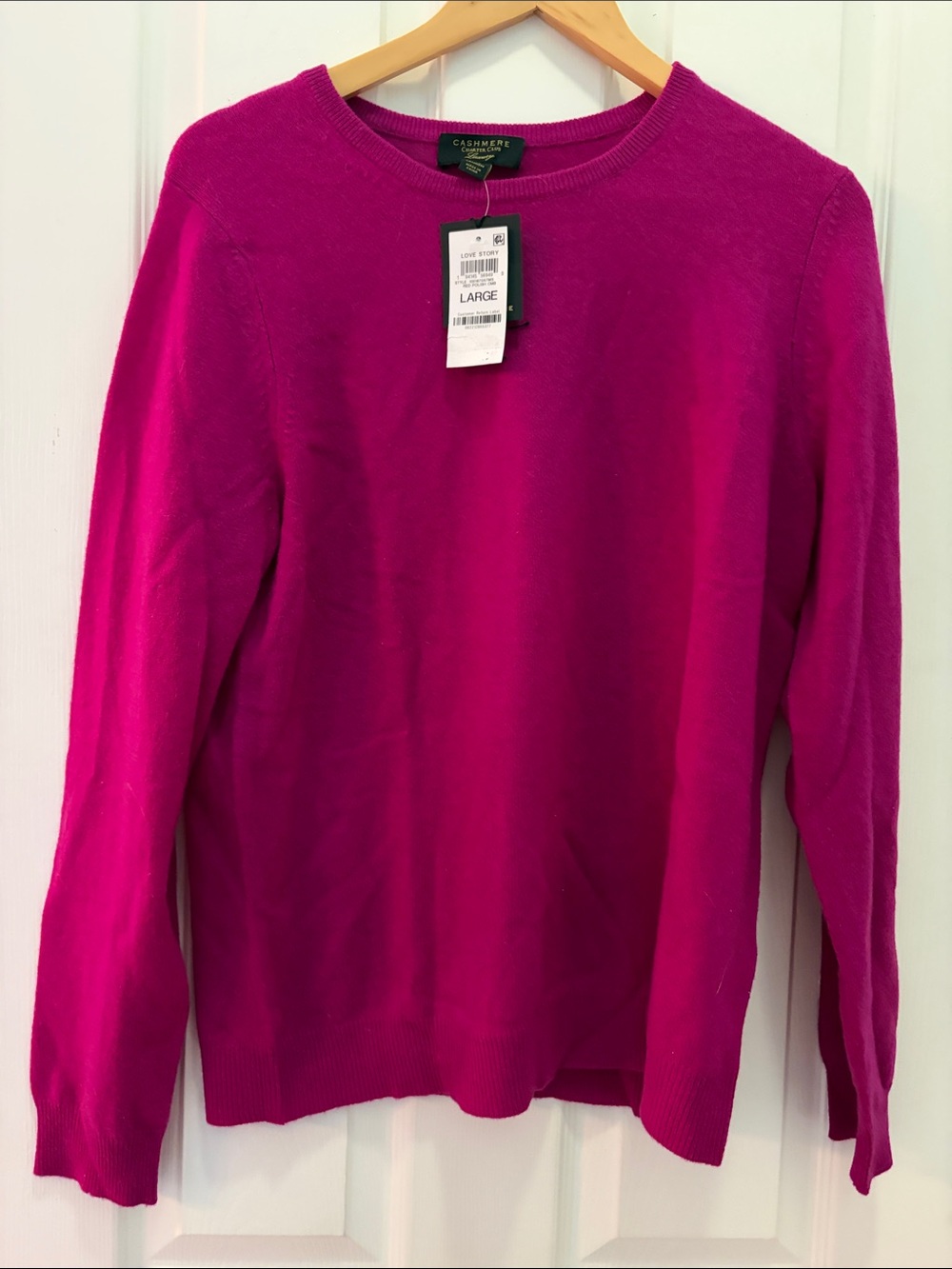 Charter Club Bright Fuchsia Crew Neck Sweater